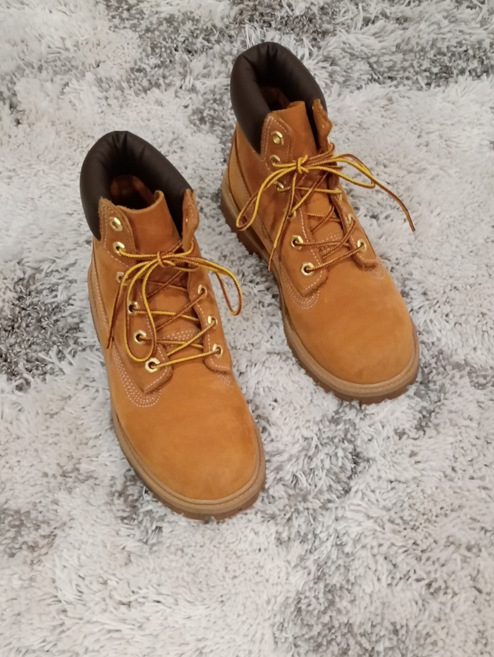 Timberland Kids Wheat Lace-Up Work Boots with Black Collar
